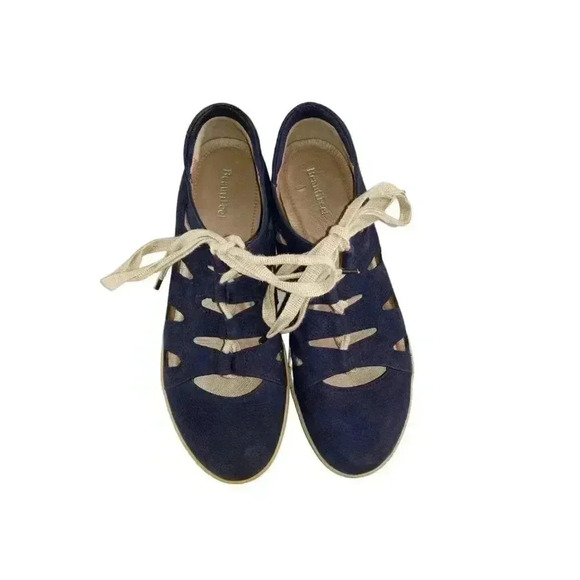 BeautiFeel Sandals Womens 37 Blue Beige Fisherman Lace Up Closed Toe - Picture 2 of 10